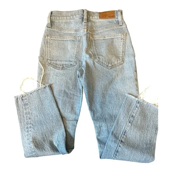 Madewell Women The Perfect Vintage Raw Hem Distressed Denim Blue Jeans Size 23P - Picture 2 of 7